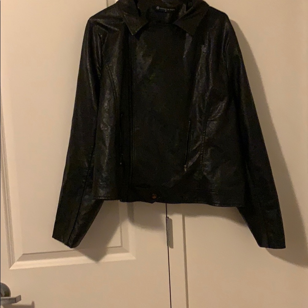 Fashion to figure Faux leather moto jacket